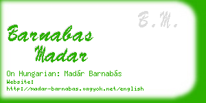 barnabas madar business card