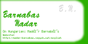 barnabas madar business card